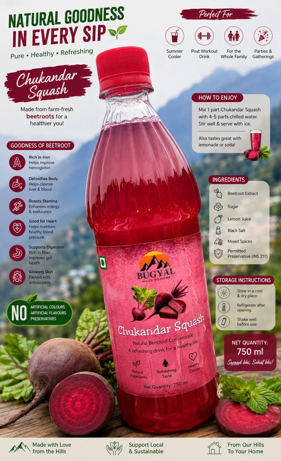 Chukander Beetroot Juice (750 ml) - image 1